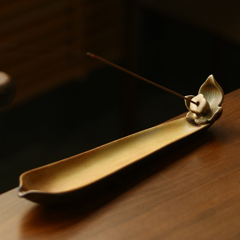 Zen Lotus Ceramic Incense Holder