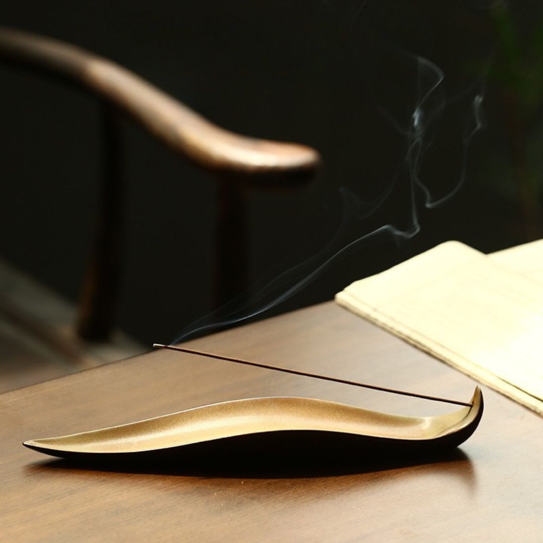 Zen Leaf Ceramic Incense Holder