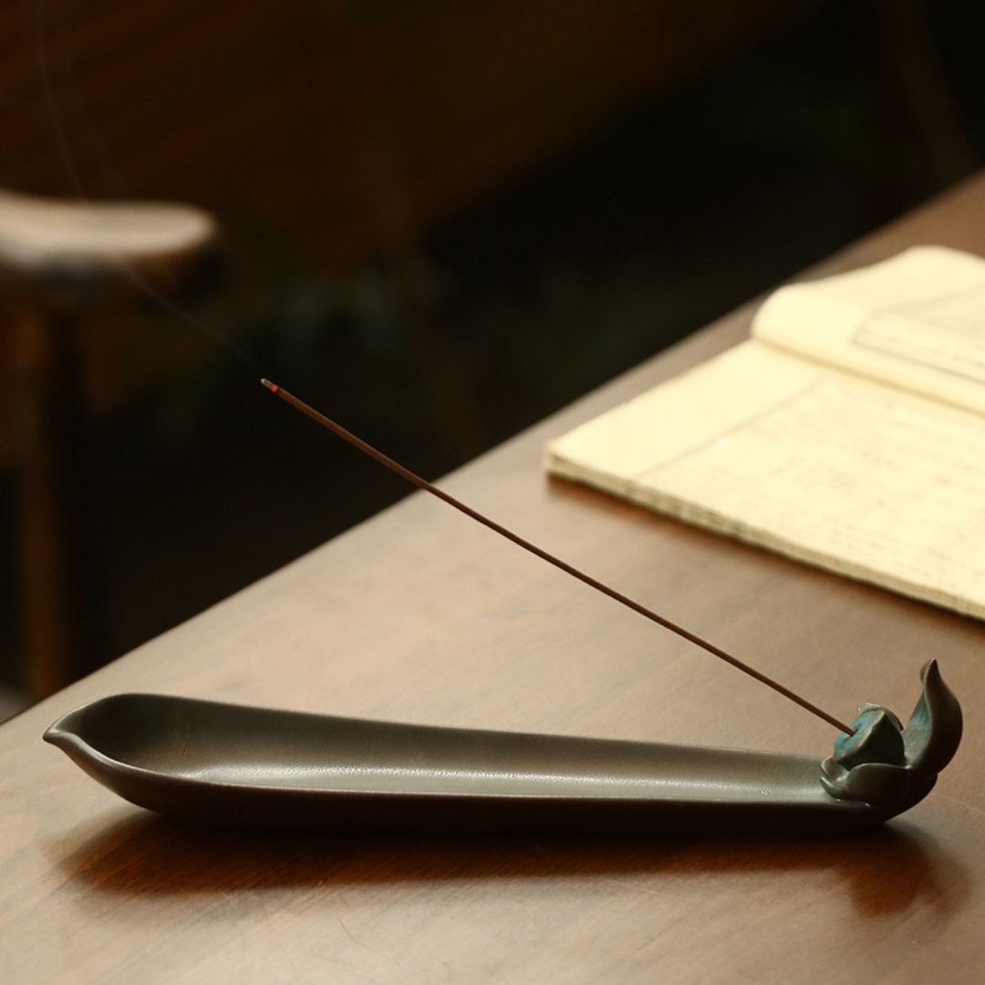 Zen Lotus Ceramic Incense Holder