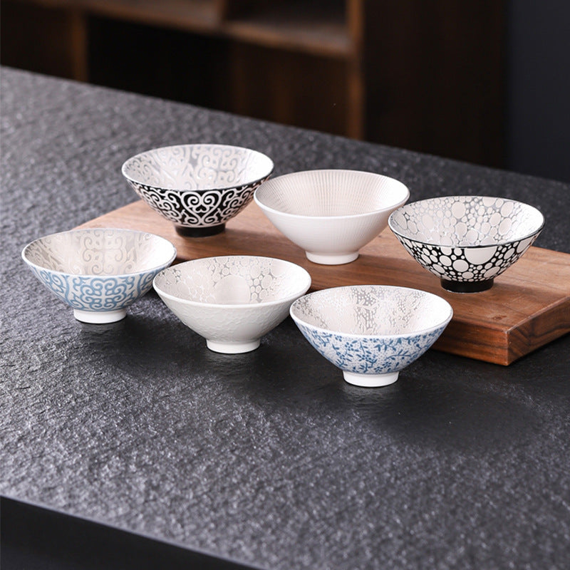 999 Pure Silver-Lined Ceramic Tea Cup & Bowl Set