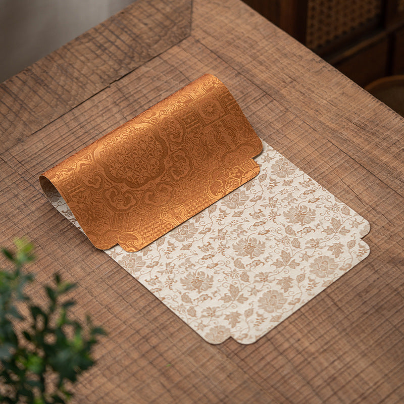 Zen Lotus Brocade Tea Mat