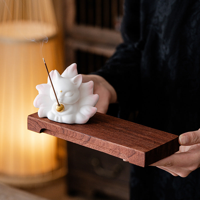Ceramic Nine-Tailed Fox Incense Holder