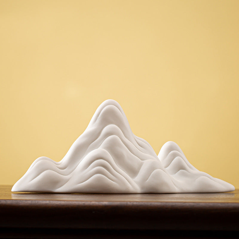 White Porcelain Mountain Landscape Decoration