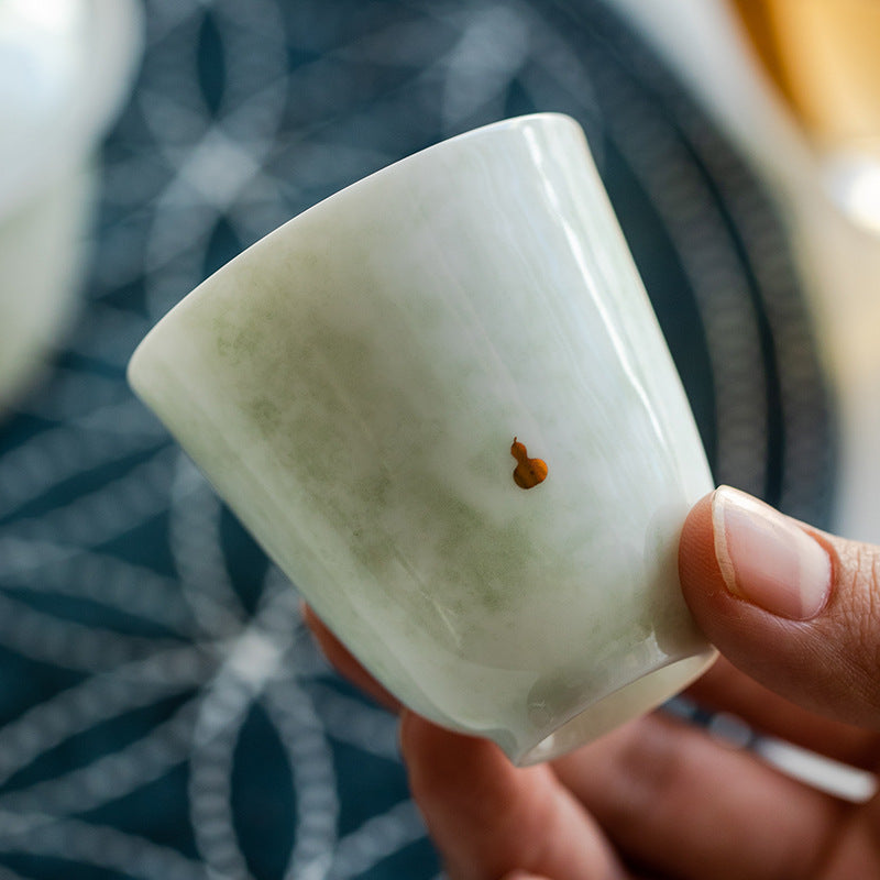 Cloud Whisper Ceramic Cup - Green